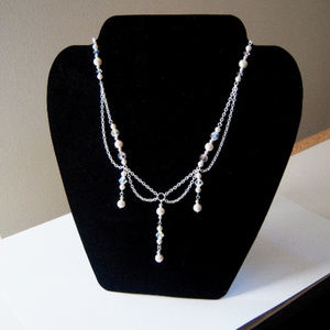 Swarovski Crystal and Pearl Draped Necklace